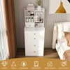 FONTOI 19"W Makeup Vanity Table Desk with Storage Stool Open Bookshelf with 4 Drawers for Bedroom Dressing Room, White, 19.69"*15.75"*50.39" - 4 of 4