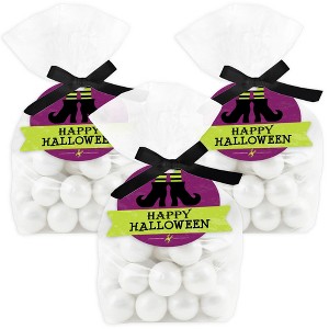 Big Dot of Happiness Happy Halloween - Witch Party Clear Goodie Favor Bags - Treat Bags With Tags - Set of 12 - 1 of 4