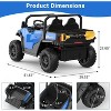 24V 4WD Electric Remote Control Ride-On Dump Truck, 2 Seat Kids Ride-On Truck with Music Player, LED Lights , Push Button Start Safety System - 2 of 4