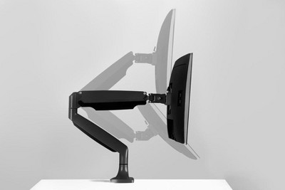 Black Adjustable Aluminum and Steel Single Monitor Desk Mount