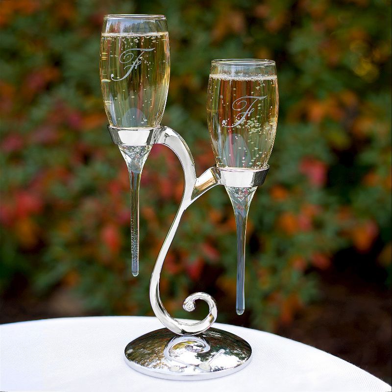 8oz Raindrop Wedding Champagne Flutes, 2 of 3