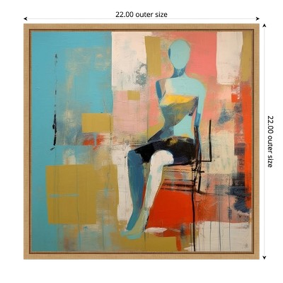 Vibrant Abstract Figurative Canvas Art in Warm Tones, 22x22