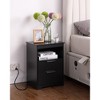 PAGED Nightstand with Drawers, Contemporary End Table with Open Space, Bedside Table for Bedroom, Living Room - 2 of 4
