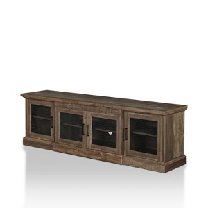 Sartell 4 Door TV Stand for TVs up to 75" Reclaimed Oak - HOMES: Inside + Out: Farmhouse Style, Adjustable Shelves, Mesh Doors - 1 of 4