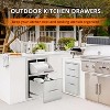 16W x 21H x 23D Inch Outdoor Kitchen Stainless Steel Double Access Drawers with Paper Towel Holder Combo for BBQ Island or Grill Station - 2 of 4