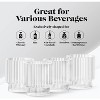 American Atelier Vintage Art Deco 9 oz. Fluted Drinking Glasses Set of 4, Old Fashion Tumbler for Cocktails, Ribbed Lowball Glass Cup, Clear - 3 of 4