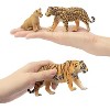 8-Piece Jungle Animal Family Set, 2-5 Inch Plastic Figures with Lion, Tiger & Cubs for Play and Cake Decor - 4 of 4