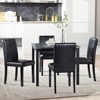 Aukfa Dining Table Set Morden Kitchen Table with Square MDF Tabletop, Crystal Decoration and 4 Chairs for Kitchen - 2 of 4