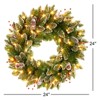 24 in. Glittery Mountain Spruce Wreath with LED Lights - 4 of 4