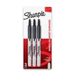 Sharpie 3pk Permanent Markers Retractable Fine Tip Black