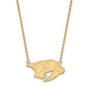 Black Bow Jewelry 14k Yellow Gold Plated Sterling Silver Nashville Predators NHL Necklace 18 Inch - 1 of 4