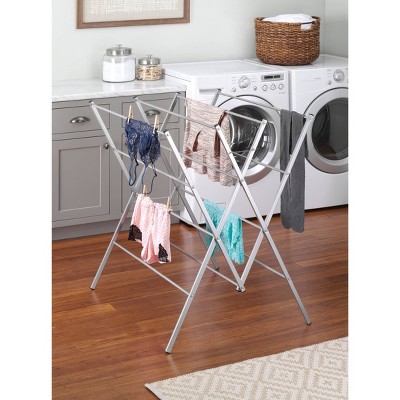 Oversized Silver Metal Folding Drying Rack