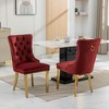 FONTOI Dining Chairs Set of 2 with Nailhead Trim, Comfy Accent Chair with Curved Legs for Dining Room, Burgundy, 19.7"*37.5"*24.6" - 4 of 4