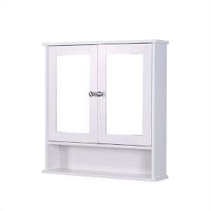 Wall Mounted Bathroom Cabinet, With 2 Mirror Doors And Adjustable Shelf, Bathroom Cabinet Wall Mounted Hanging Mirror Cabinet - 1 of 4