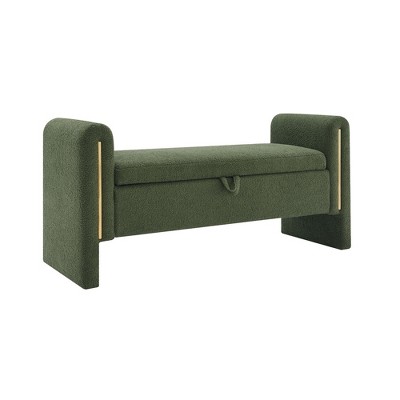 NicBex Modern 52.3" Storage Bench Wood Accent Stools with Armrests for Bedroom and Entryway