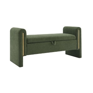 NicBex Modern 52.3" Storage Bench Wood Accent Stools with Armrests for Bedroom and Entryway - 1 of 4