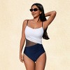 Women's Colorblock Mesh Insert Back Hook One-Piece Swimsuit - Cupshe - 3 of 4
