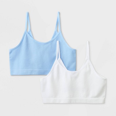 Girls' 2pk Seamless Cami Bra - art class™ Blue/White M