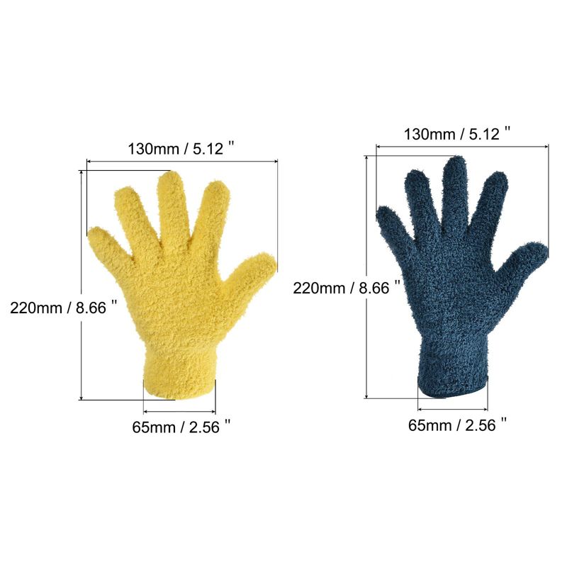 Unique Bargains Dusting Cleaning Gloves Microfiber Mittens for Plant Blinds Lamp Window, 2 of 7