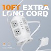 Tower Power Strip,  Surge Protector 10FT Flat Plug Extension Cord with 8 AC Outlets, 4 USB (2 USB-C), Charging Station with for Office & Dorm - 3 of 4