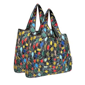 Wrapables Medium Foldable Tote Nylon Reusable Grocery Bags, Set of 2 - 1 of 4