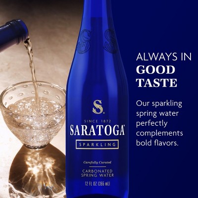 Saratoga Sparkling Spring Water Bottles - 12 Pack/12 Oz Glass Bottles