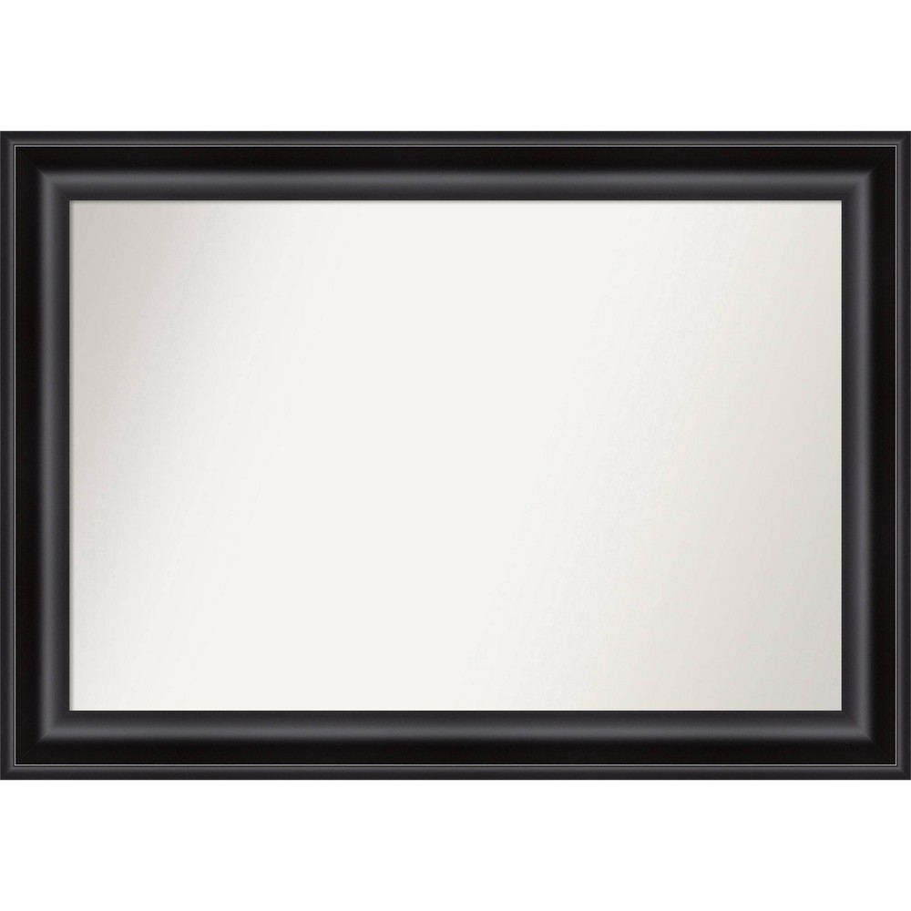 Amanti Art 42" x 30" Non-Beveled Grand Bathroom Wall Mirror Black : Modern Rectangle, Polystyrene Frame