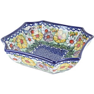 Blue Rose Polish Pottery 437 Kalich Large Octagonal Bowl - 1 of 1