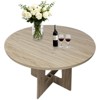 Round Dining Table for 4, 43.3 Inches Farmhouse Dining Table with Pedestal Base, Circle Kitchen Tables for Dining Room - 4 of 4