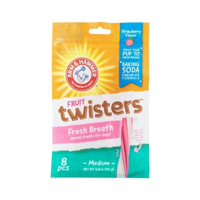 Arm & Hammer Twisters Chewy Dog Treats Strawberry Flavor Dog Treats - 8ct