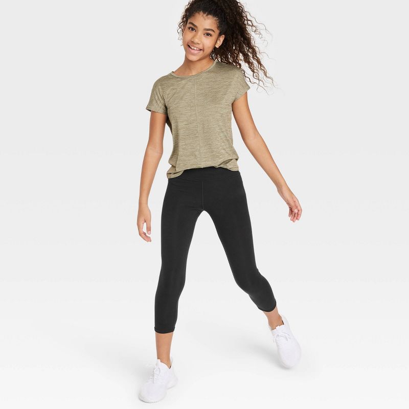 Girls' Core Cropped Leggings - All In Motion™, 4 of 7
