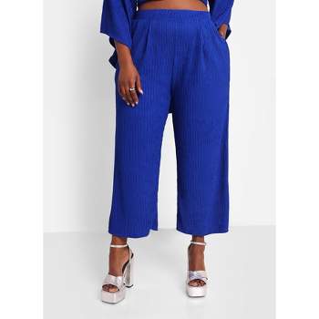 Rebdolls Women's Kennedy Textured Cropped Wide Leg Pant