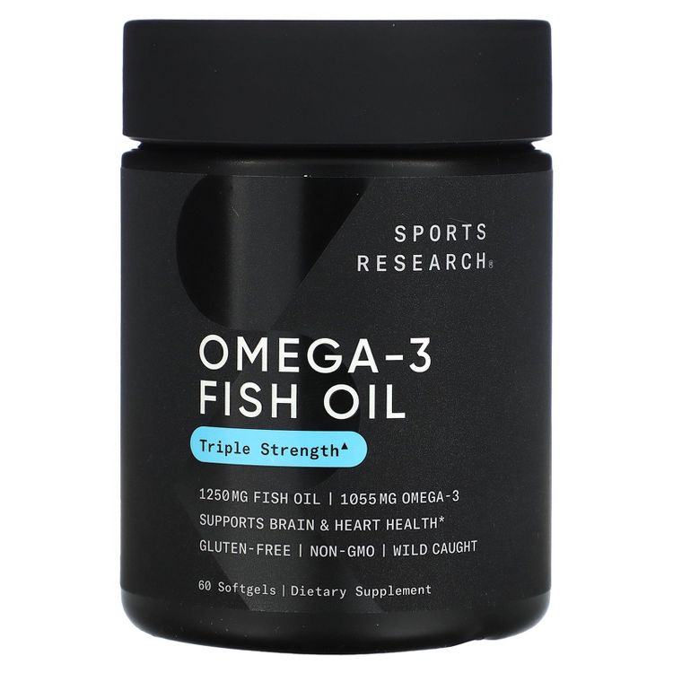 Sports Research Omega-3 Fish Oil, Triple Strength, 60 Softgels, 4 of 5