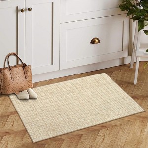 Washable Area Rugs, Modern Plaid Printed Indoor Floor Carpet with Non-Slip Backing, Contemporary Accent Carpet, Stain-Resistant Soft Low Pile Rugs - 1 of 4