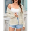 Clearlove Women's Dainty Lace Trim Cardigan Flouncy Hem Crochet Cover Up Lightweight Spring Top - 3 of 4