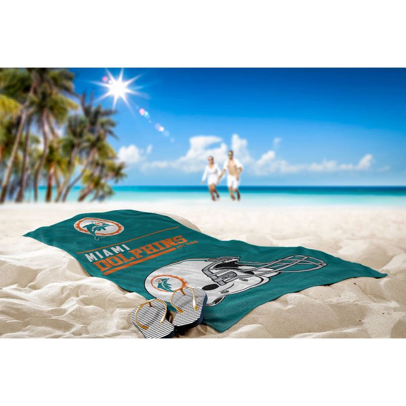 30&#34;x60&#34; NFL Miami Dolphins 40 Yard Dash Legacy Printed Beach Towel, 2 of 4