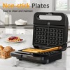 Heynemo 3 in 1 Sandwich Maker, Electric Waffle Maker with Removable Non-stick Plates, 1000W Panini Press Grill with Glass Top Cool Touch Handle - 4 of 4