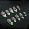 Hachikiko Emerald Star Shine Press-On Nails - Bold Luxe Design with Metallic Embellishments for Unique Style - 2 of 4