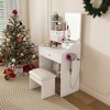 KWPZQEB Vanity Desk with LED Mirror Lights, Makeup Vanity Set with Stool, Open Shelves & Drawers, Vanity Table with Folding Table for Dressing Room - 3 of 4