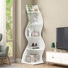 Lirago,5-Tier Corner Bookshelf – Modern White Engineered Wood Shelf with Adjustable Shelves – Ideal for Home & Office Spaces - 2 of 4