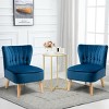 Costway 2PCS Accent Chair Armless Leisure Chair Single Sofa w/ Wood Legs - 2 of 4