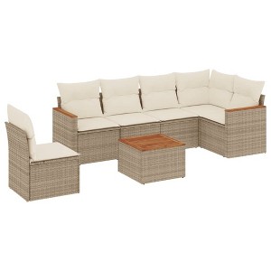 vidaXL Garden Sofa Set Beige - 1 of 4