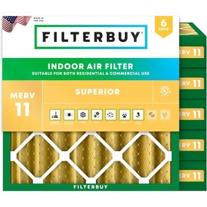 Filterbuy 23.5x23.5x4 Air Filter (6-Pack), Pleated MERV 11 Allergen Defense Replacement HVAC AC Furnace Filters (Actual Size: 23.50 x 23.50 x 3.63) - 1 of 4