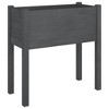 vidaXL Garden Planters 2 pcs - Robust Solid Pinewood Construction - Weather-Resistant Flower Boxes for Outdoor Use - Gray, 27.6"x12.2"x27.6" - 3 of 4