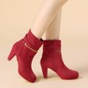 Allegra K Women's Round Toe Ankle Zip Platform High Heel Mid Calf Boots - 2 of 4
