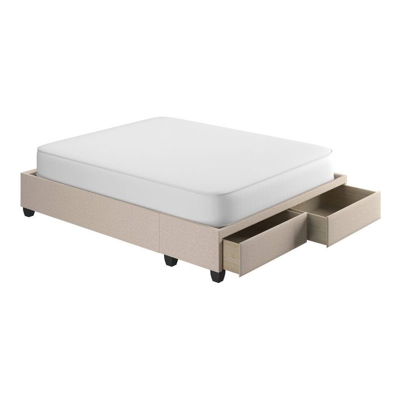 Monica Linen Upholstered Platform Bed with Storage Drawers - Eco Dream, 4 of 11