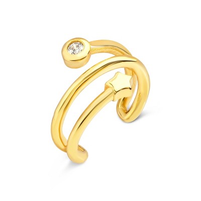 SHINE by Sterling Forever Sterling Silver Star & CZ Ear Cuff