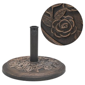 VidaXL Parasol Base Resin Round Bronze 19.8 lbs - 1 of 4
