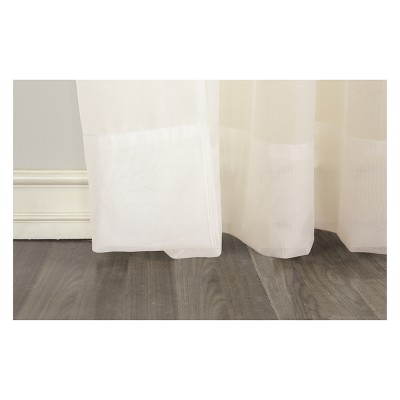 White Sheer Tab Top Polyester Curtain Panel