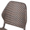 Grungis Outdoor Dining Chairs Set of 2, PE Wicker Patio Chairs with Wood-Finish Iron Legs,All-Weather for Garden,Backyard,Brown - 4 of 4